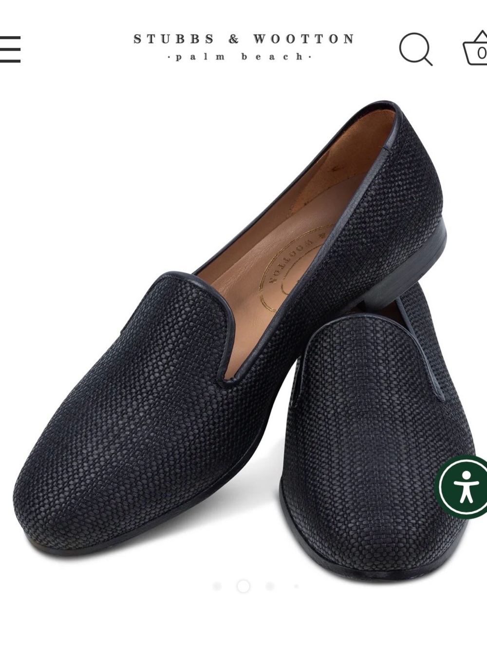 Stubbs & Wootton black raffia noir slippers Sz 8.5m